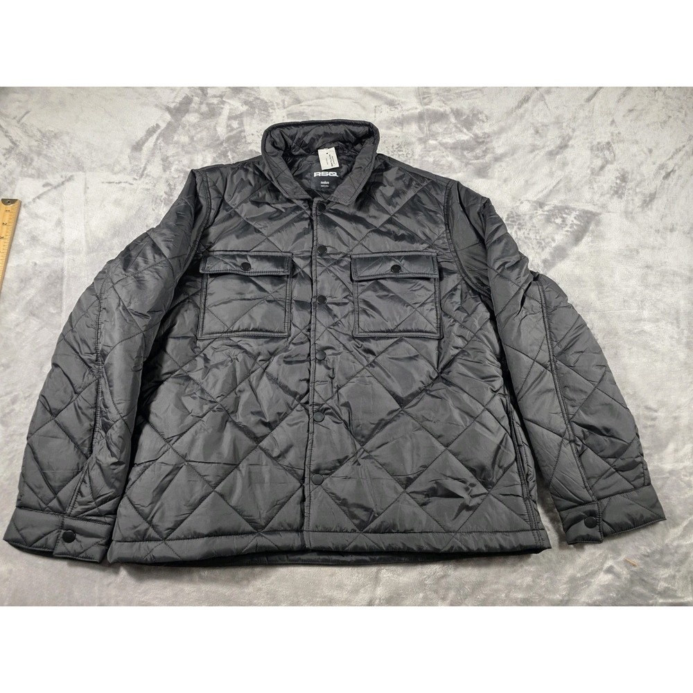 RSQ Mens Quilted Nylon Lightweight Casual Jacket Black Size Medium‎ NEW